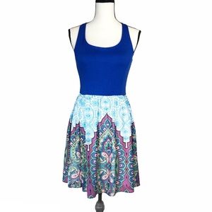 Green Dragon blue mini dress